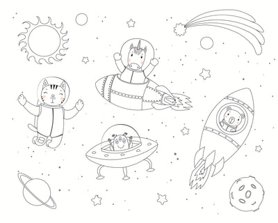 Kats In Space Coloring Book